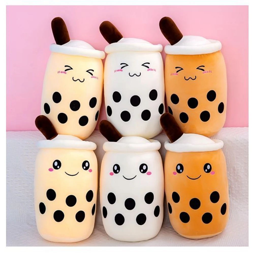 Creative Net Red Milk Tea Pillow Plush Toy Kawaii Expression Bubble Tea Habit Soft Bag Sleeping Pillow Festival Gifts For Child