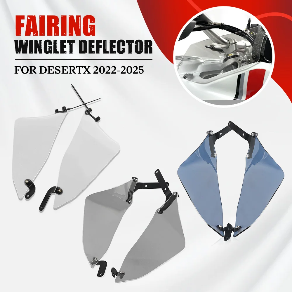 

Acrylic Stainless Steel Desert X Side Spoiler Fairing Cover Wind Wing Deflector Protector FOR Ducati DesertX 2022 2023 2024 2025