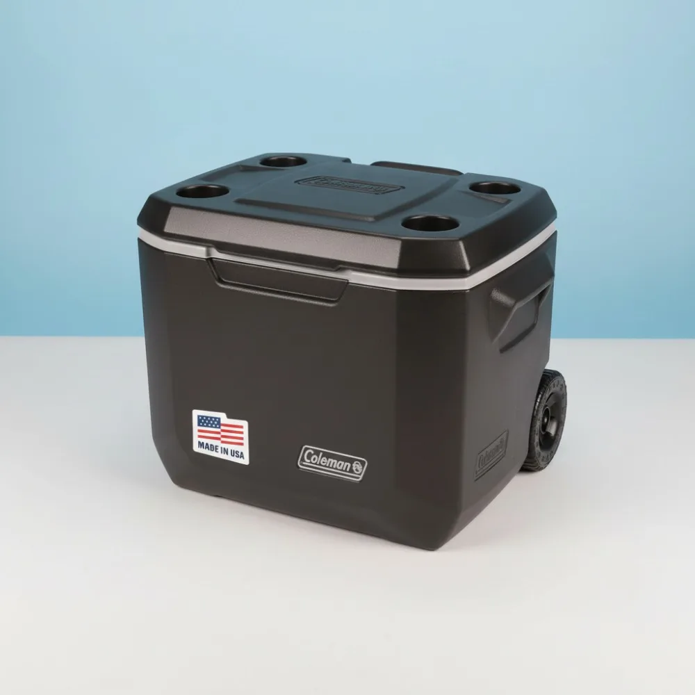 

Охладитель на колесиках, 50 кв., 5-дневное удержание льда, портативный жесткий охладитель для кемпинга, пляжа на открытом воздухе