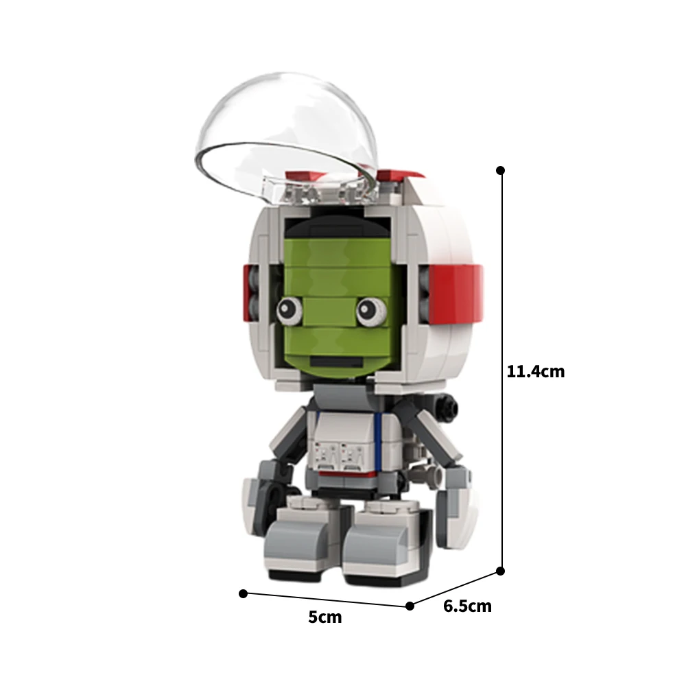 Moc KSP Kerman Green Humanoid Aliens Building Blocks Space Flight Kerbals Astronaut DIY Model Bricks Toy Set Gift for Kids Adult