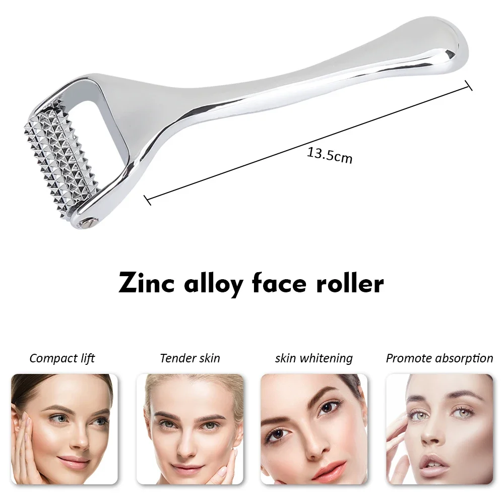 Face Derma Roller with Flannel Bag Manual Facial Massager Micropin Skincare Beauty Device Shrink Pores Dermaroller for Face Care