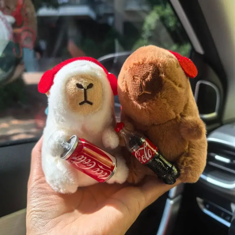 1 قطعة سلسلة المفاتيح كابيبالا لطيف الكرتون كولا كابيبارا قلادة أفخم دمية حقيبة معلقة حلية سيارة الديكور هدية للأطفال