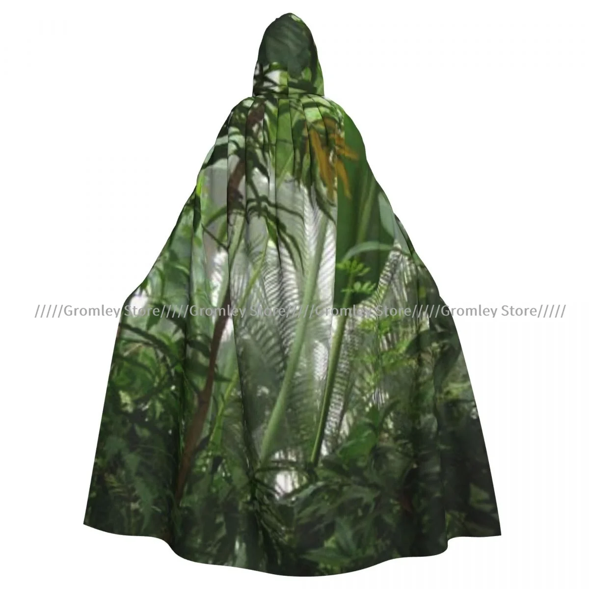 Witch Long Hooded Robe Tropical Rainforest Preservation Humidity Palm Tree Wild Misty Nature Cloak Cosplay Costumes for Adult