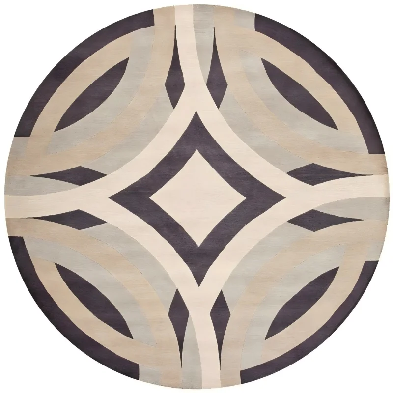 Aesthetic Fluid Waves Pattern Round Rug Modern Marble Veins Circular Area Carpet