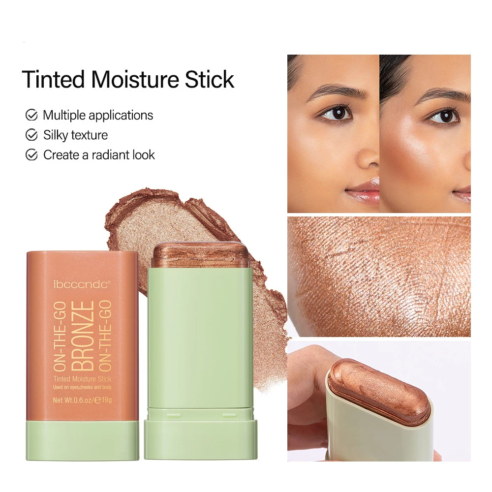 High Pigment Vegan Natural Rotating Long Lasting waterproof Blusher Cream Shimmer Blush highlighter face contouring Stick