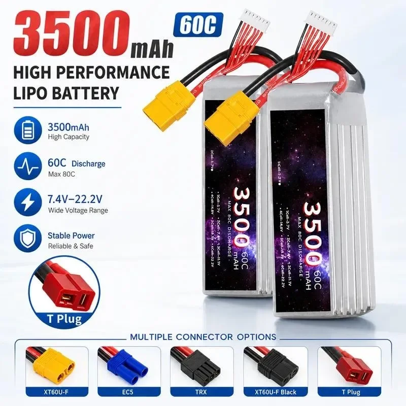 For Manufacturer Model Aircraft Battery 22.2V 60C 3500mAh Lithium Battery UAV Car Model Ship Model 6S Rechargeable Battery