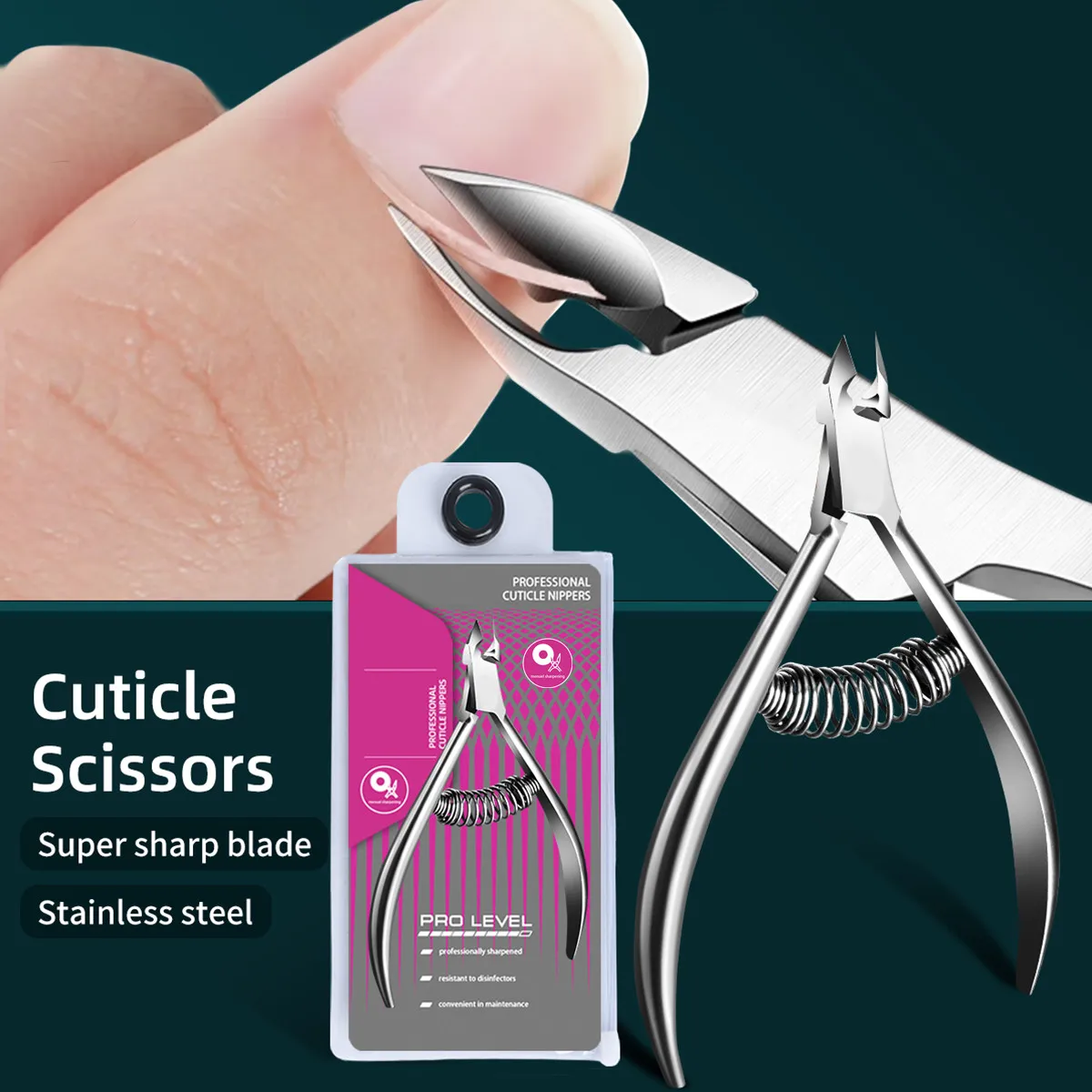 

1pc Stainless Steel Nail Cuticle Nipper Spring Professional Manicure Removal Dead Skin Pedicure Kit Cuticle Scissors Trimmer
