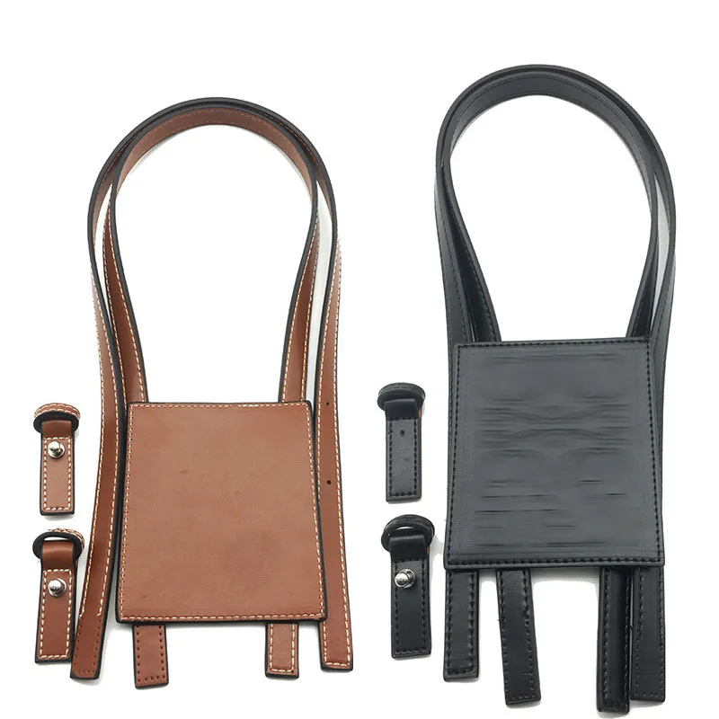 1 Set Hand-Woven Straw Bag Hand Bill Shoulder Cotton Straw Bag Pu Leather Material Bag Accessories Handles And Label Diy Backpac