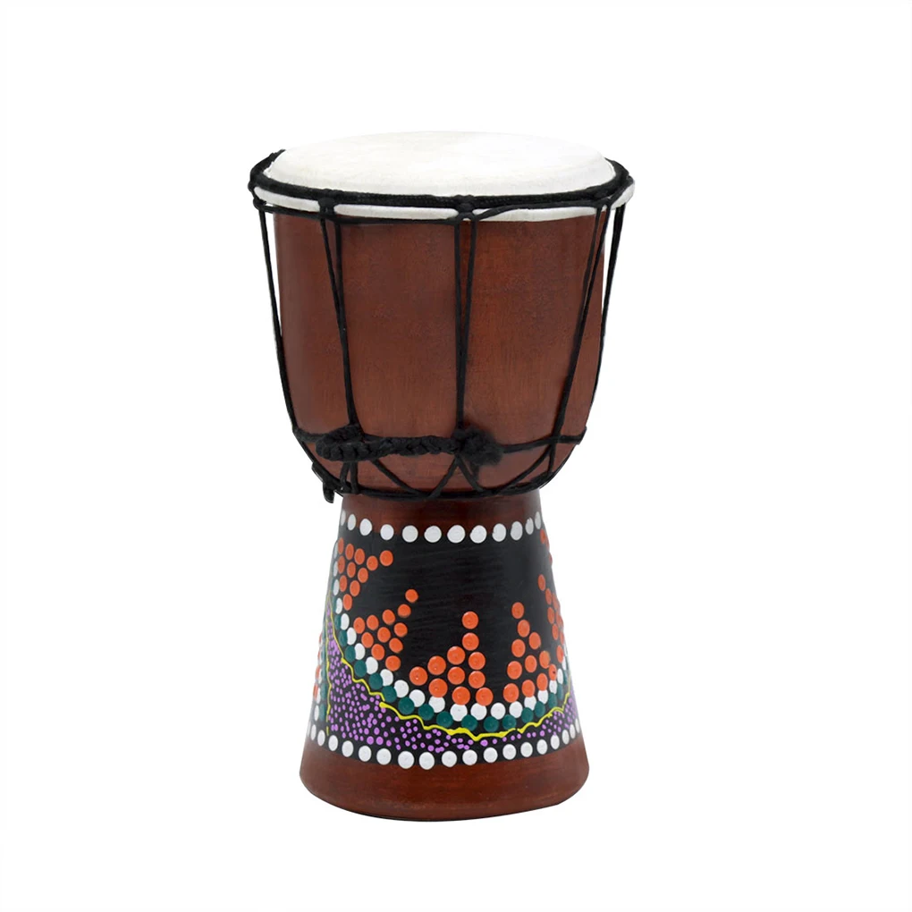 Tambour PerSCH avec motif d'art coloré, tambour à main africain portable pour enfants, cadeau de tambourin léger