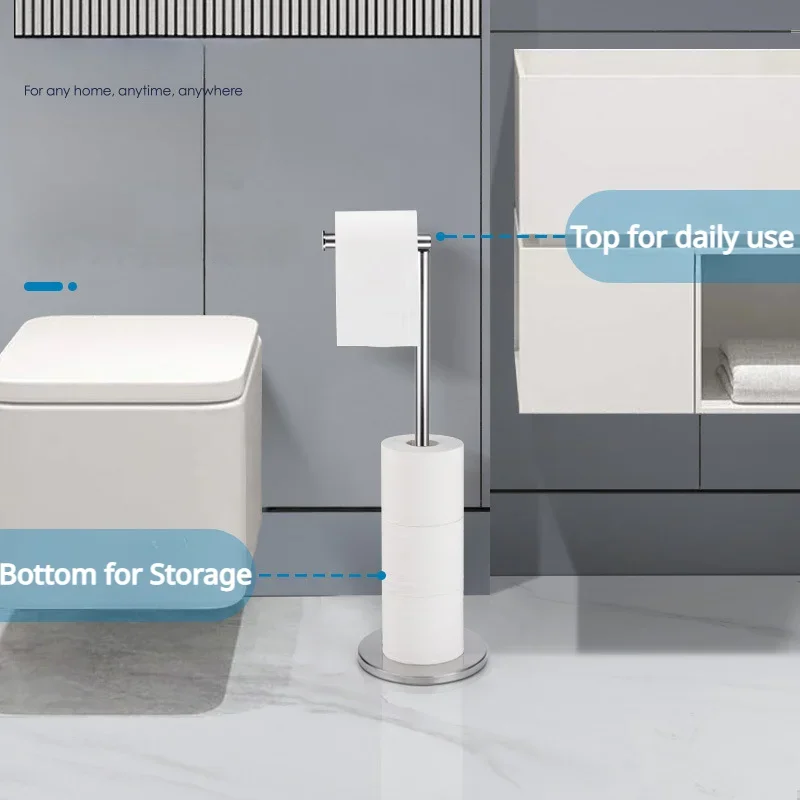 

Customizable Freestanding Stainless Steel Paper Holder Stand for Paper Towel Holder Rack Bathroom and Kit Spare Tissue oilet