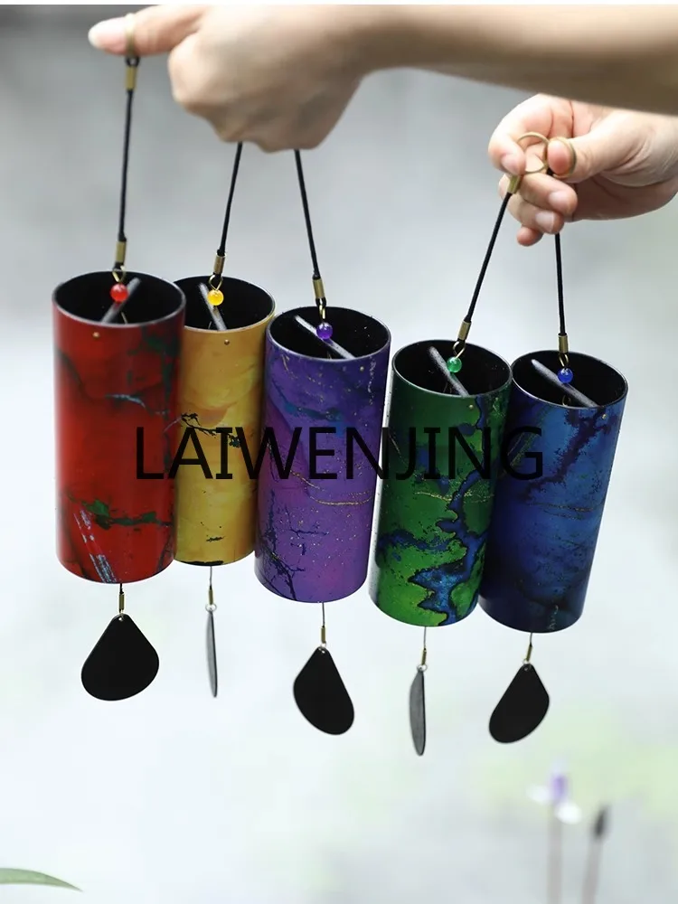 Wind Chimes Yoga Meditation Handbell Colorful Five-Color Chord Bell Balcony Ornaments Niche Musical Instruments