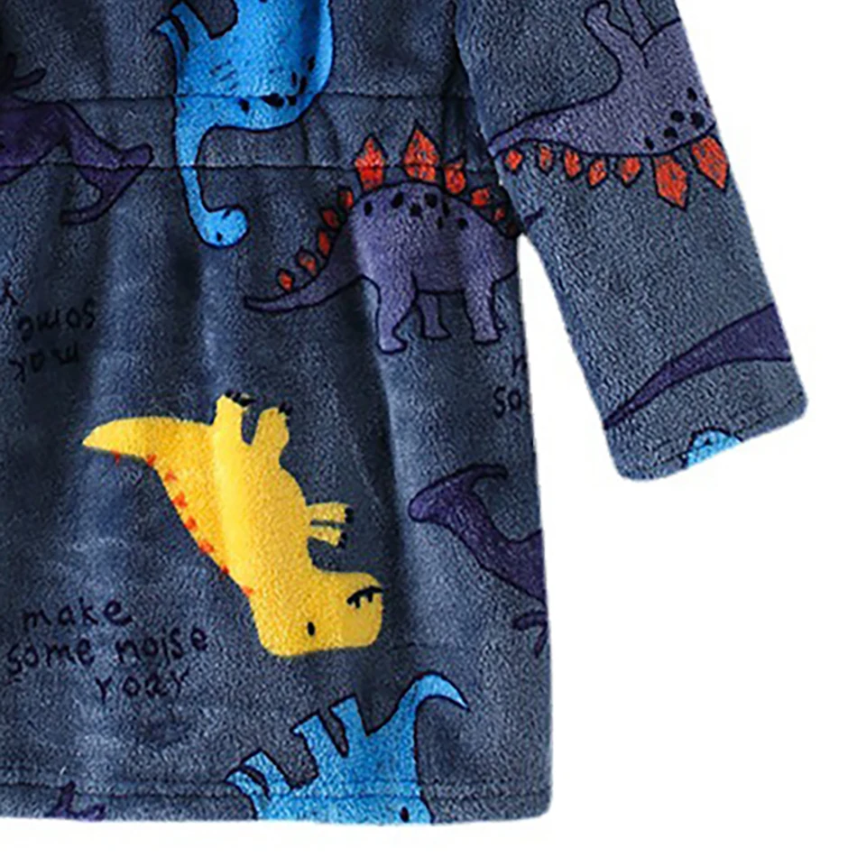 Children Clothing Home Wear Boys and Girls Bathrobes Pajamas Cartoon Flannel Hooded Children Comfortable Nightgowns Robes