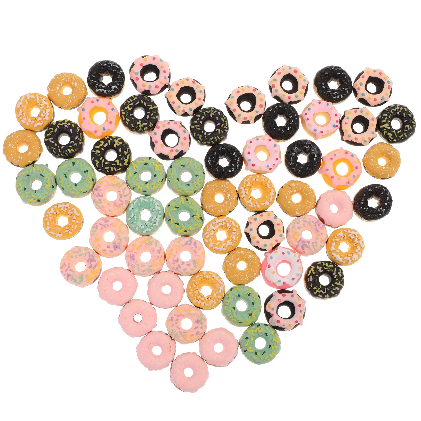 

60Pcs Mini Resin Donut Charms DIY Phone Cover Decor Small Donut Ornaments Handmade Craft Decoration Resin Donuts Accessories
