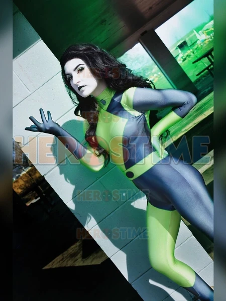 2023 neue Shego Super Bösewicht Cosplay Kostüm 3D-Druck Spandex Frau Halloween Mädchen Frau Spandex Bodysuit heißen Verkauf