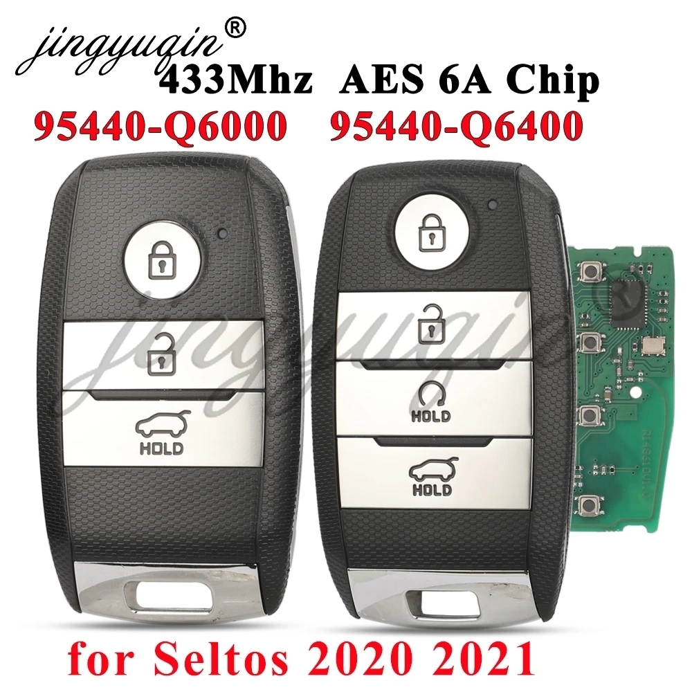 

jingyuqin 95440-Q6000 95440-Q6400 for KIA Seltos 2020 2021 SYE3FOB1908 Smart Remote Car Key Fob 433MHz AES 6A Chip Keyless