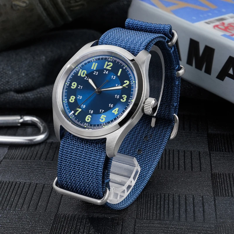 Militado ML08 38mm Military Watch VH31 Sweep Second C3 Super Luminous Double Domed Sapphire Crystal 10Bar Waterproof Retro Watch