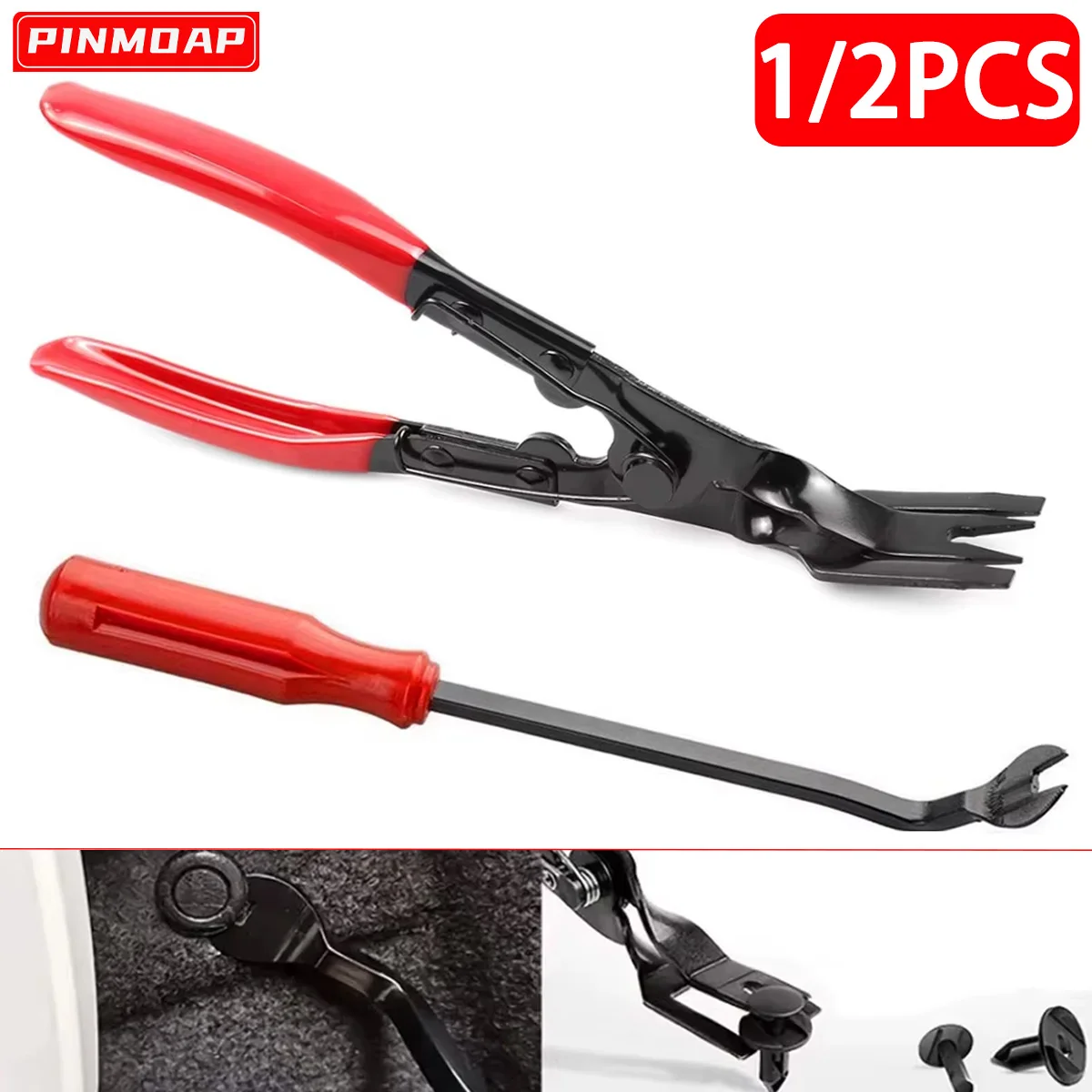 PINMOAP Car Headlight Repair Installation Tool Door Panel Fascia Dash Upholstery Remover Tool Fastener Disassembly Pliers