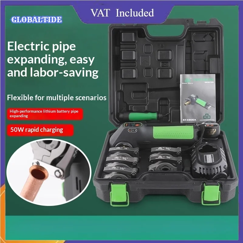 ST-E800A Espansore per Batterie al Litio, Utensile per Svasatura, Espansore Elettrico per Tubi in Rame, Strumento per Manutenzione Refrigerazione