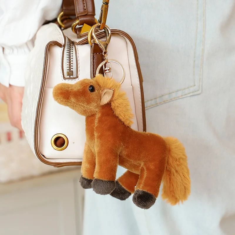 Adorable llavero de caballo, nuevo caballo, juguete colgante de felpa, muñeco de peluche, decoración del hogar para sala de estar, regalo de cumpleaños para niños