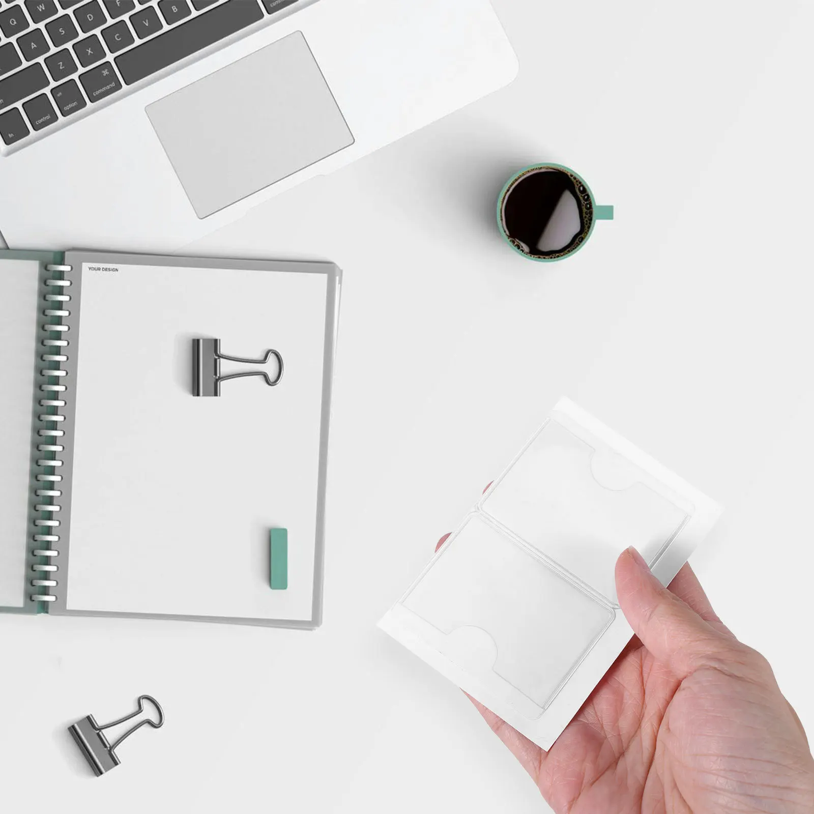 50 قطعة جيوب ذاتية اللصق حاملي البطاقات البلاستيكية الشفافة لصناديق التخزين بطاقات الفهرس لوازم تنظيم المدرسة المكتبية