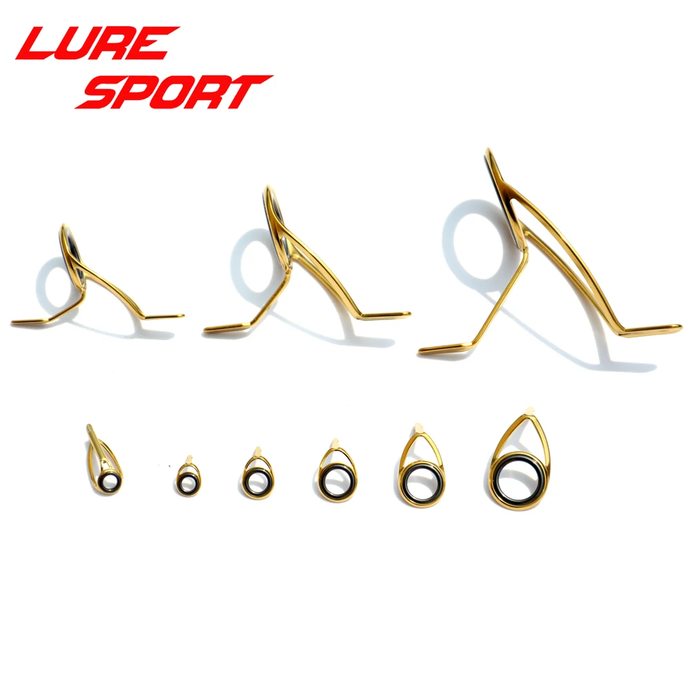 Conjunto de Guias Proton 9 peças com Estrutura de Aço Dourado MN6 8 Top Guide KW30 25 20 KL25 KT10 para Construção e Reparo de Varas DIY