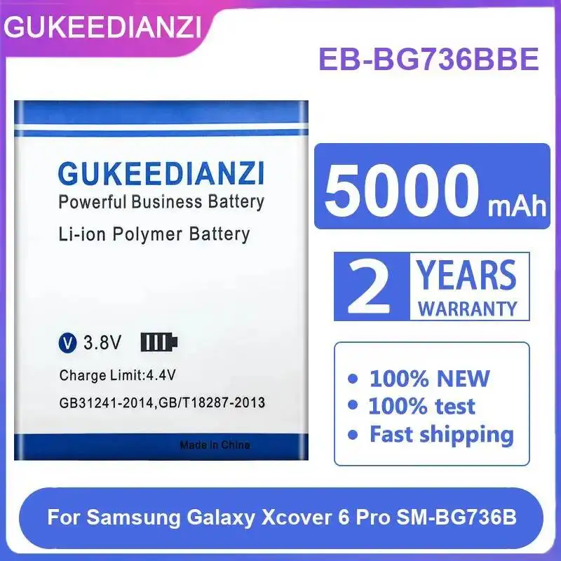 Bateria de Celular 5000mAh Estável para Samsung Galaxy Xcover 6 Pro SM-BG736B Alta Compatibilidade EB-BG736BBE