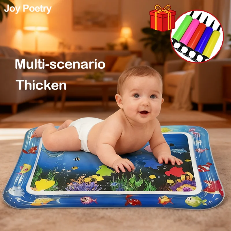 

65cm Square Shape Inflatable Baby Water Play Mat Infant Kid Tummy Time Water Pad Cushion Early Educate Develop Activity Toy