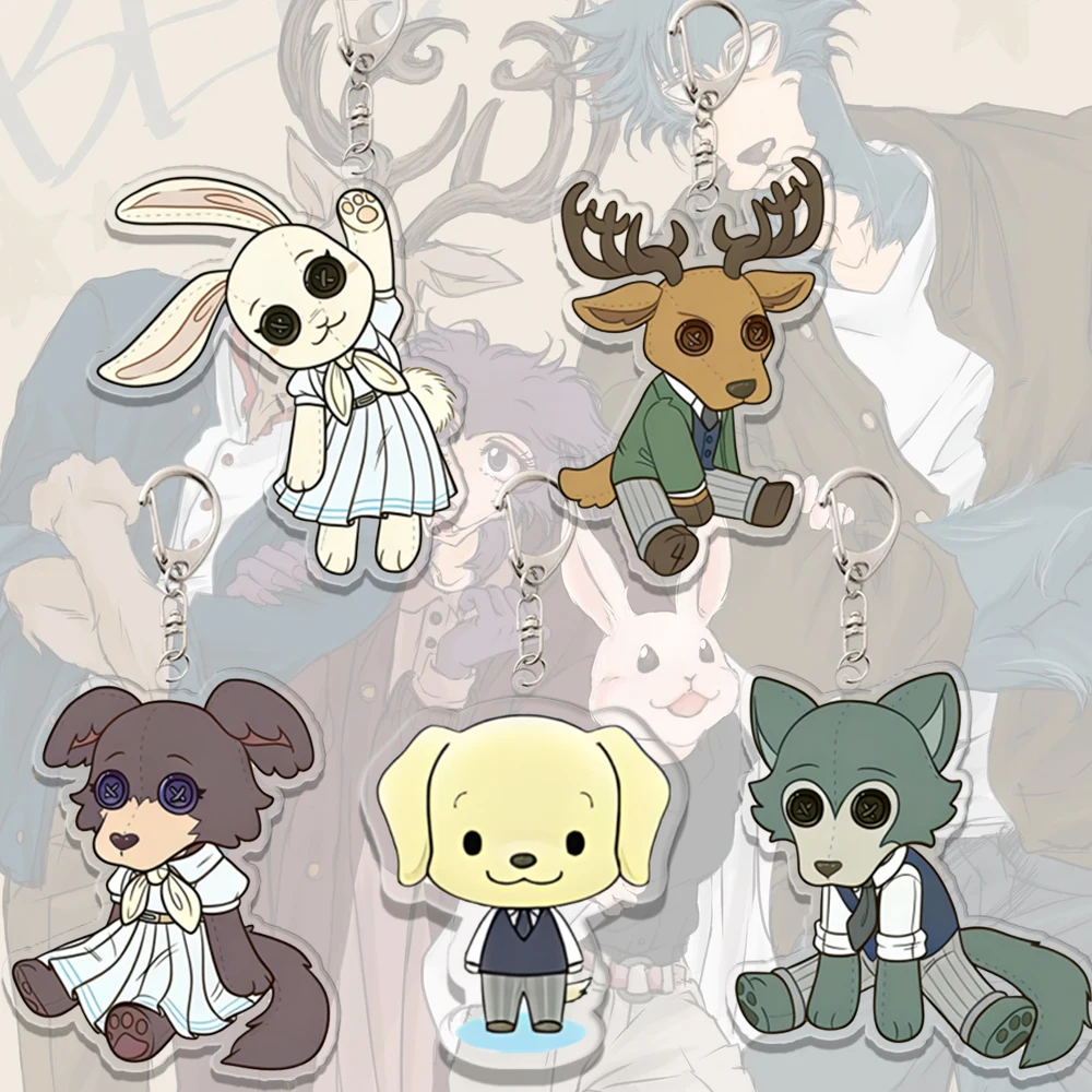 Llavero Q Version BEASTARS, Colgante Hal, Decoración para Bolsa Legoshi, Accesorios Acrílicos, Llavero de Anime y Dibujos Animados, Regalo de Cumpleaños Rouis