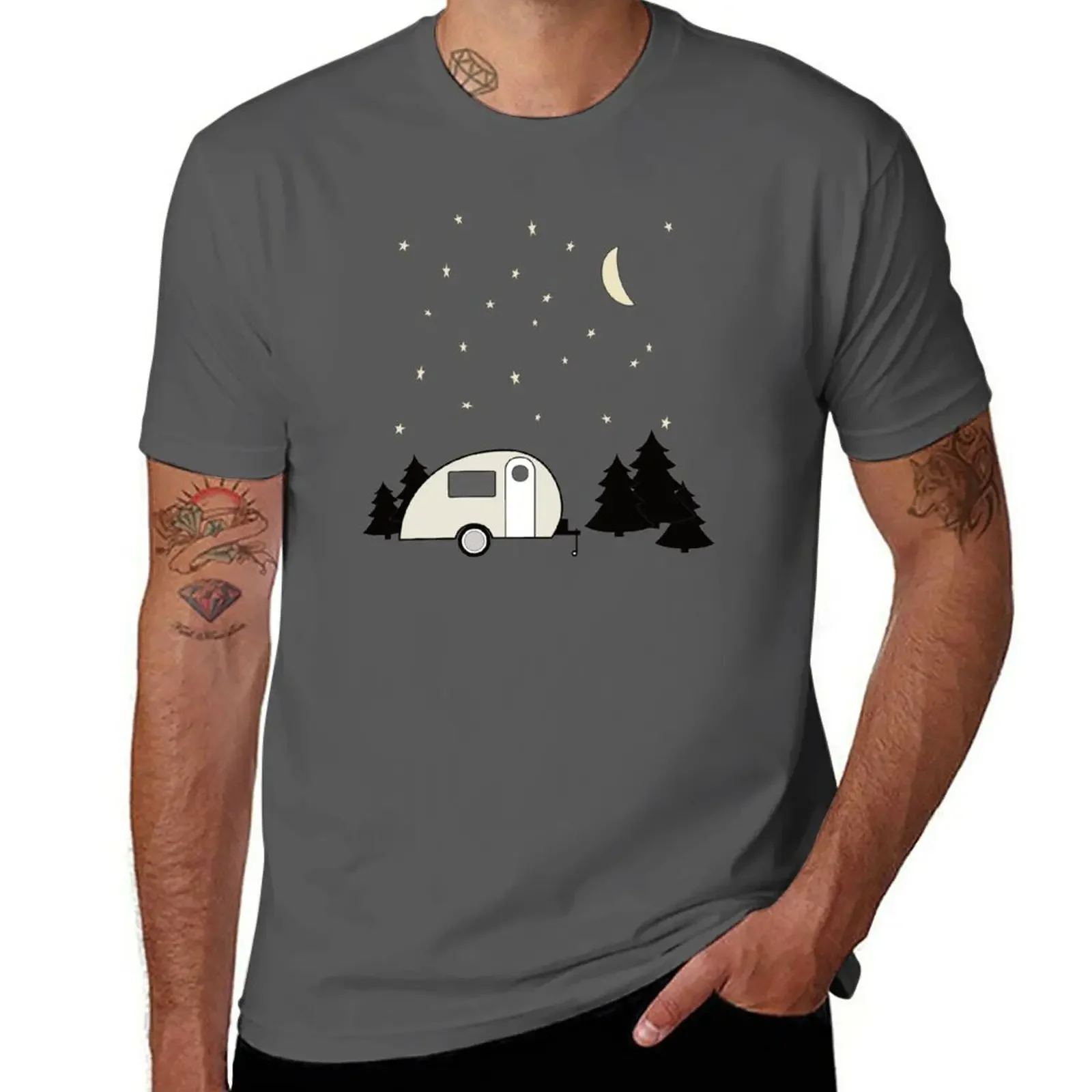 Teardrop Camper Under The Stars T-Shirt boys whites korean fashion quick drying plus sizes mens graphic t-shirts funny