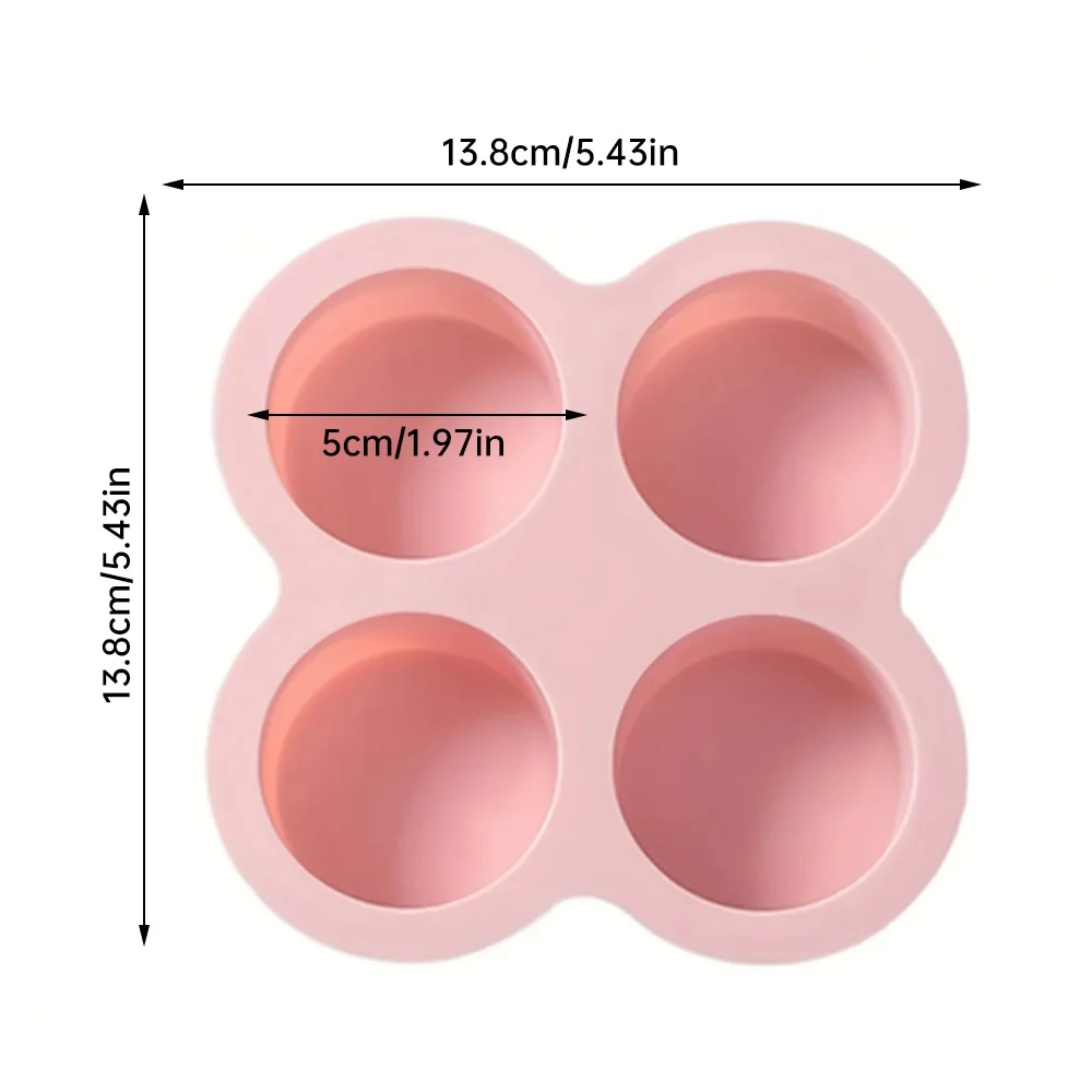 Silicone Cake Mold 4 Hole Non-Stick Air Fryer Microwave Oven Cooking Food Grade Mold Cupcake Muffin Kitchen Baking Tools