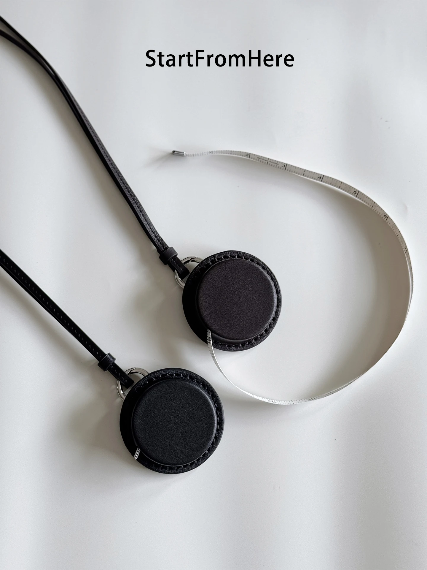 fashionable-genuine-leather-neck-lanyard-tape-measure-men's-stylish-accessory-bag-charm-startfromhere-brand-china-made