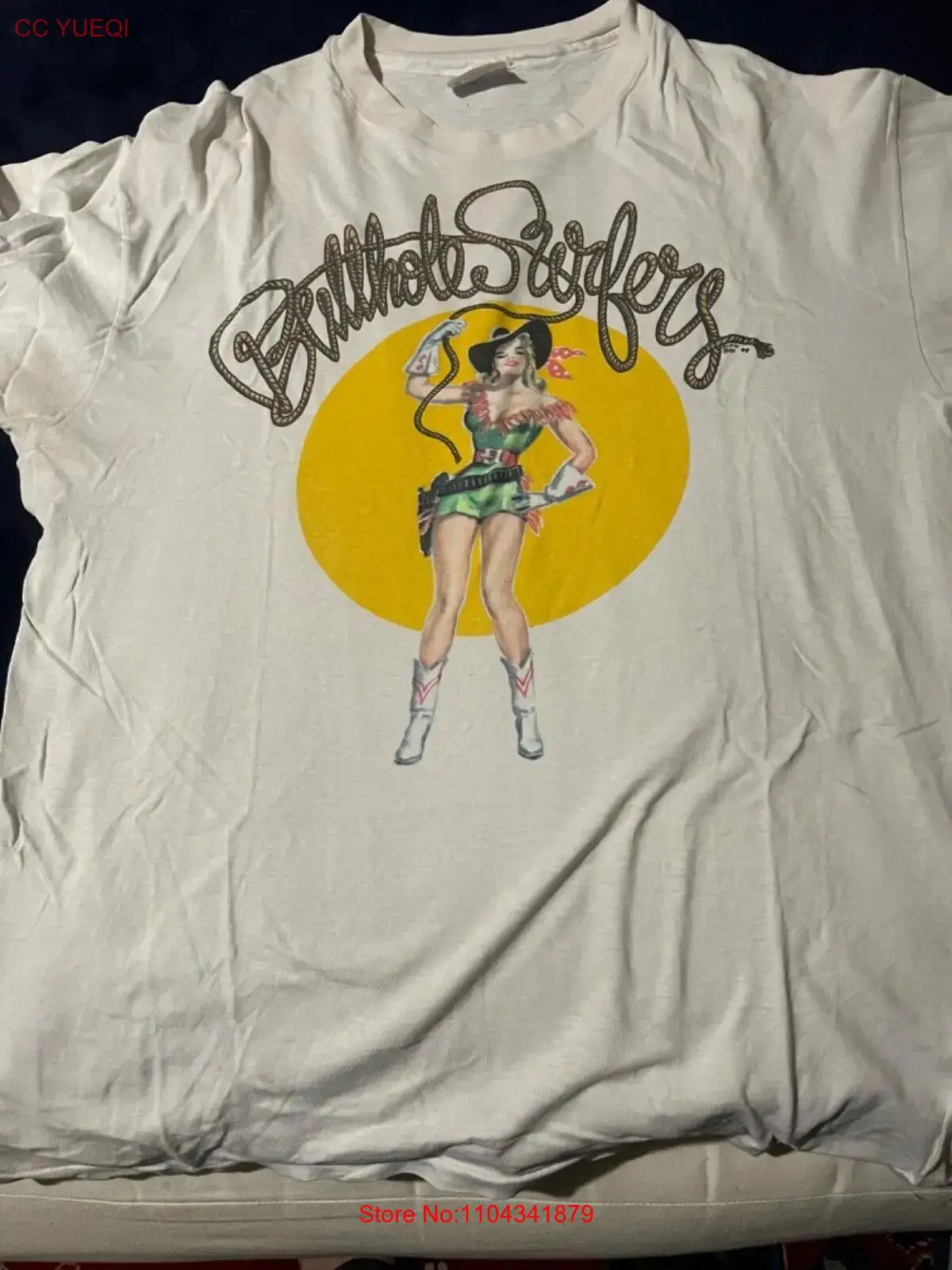 Butthole Surfers Cowgirl T Shirt Funny White Cotton Vintage For  long or short sleeves