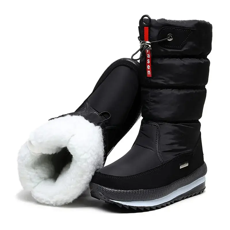 

Women's Winter Platform Snow Boots Thi Plu Waterproof Soft Material Warm Cozy Autumn Season Ladies Footwear