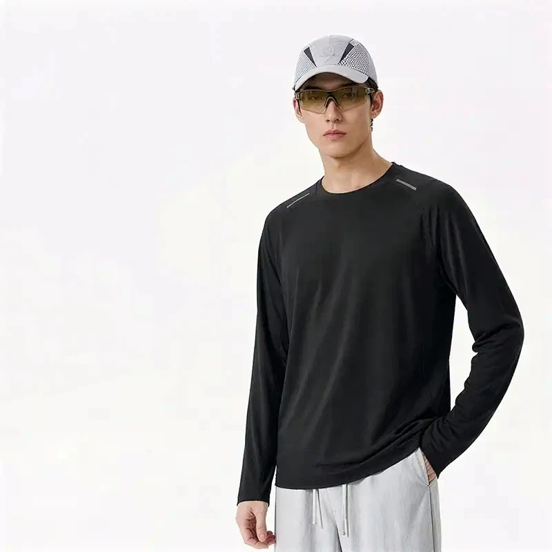Baleno Unisex Cool Long Sleeve T Shirt Breathable Night Run Reflective Athletic Top