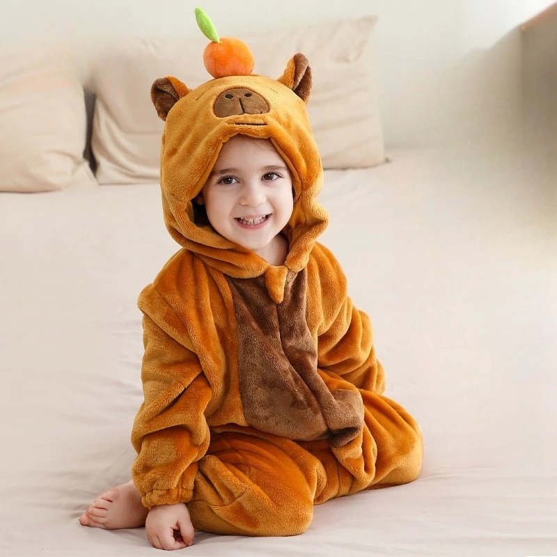 

Baby Romper Winter Capybara Costume for Girl Boy Toddler Animal Jumpsuit Infant Clothes Pyjamas Kids Onesies 1-3 Years