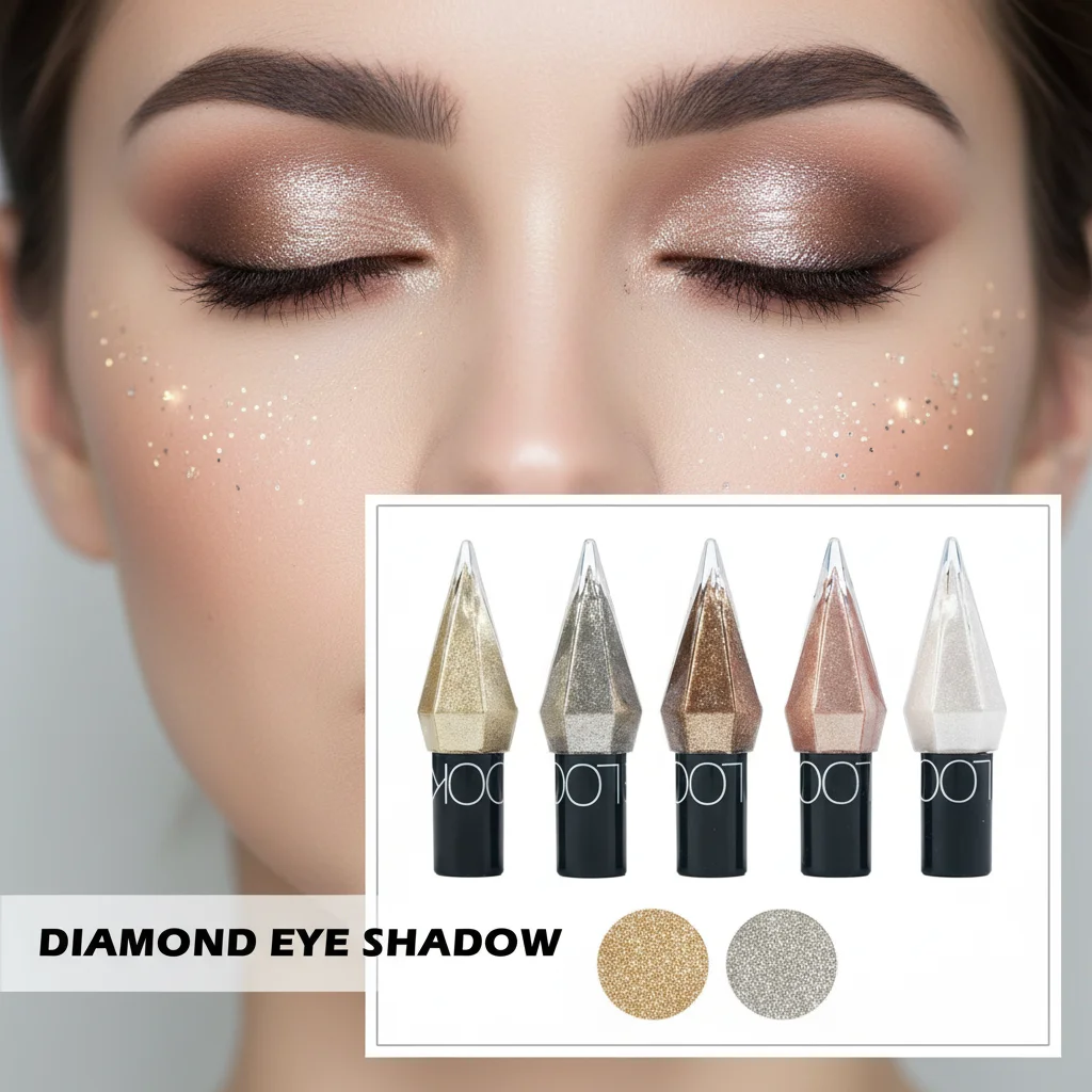 Diamond Shiny Eye Liners Eyeshadow Waterproof Silver Rose Gold Color Glitter Sequins Eyeliner Eye Shadow Makeup Beauty Cosmetics