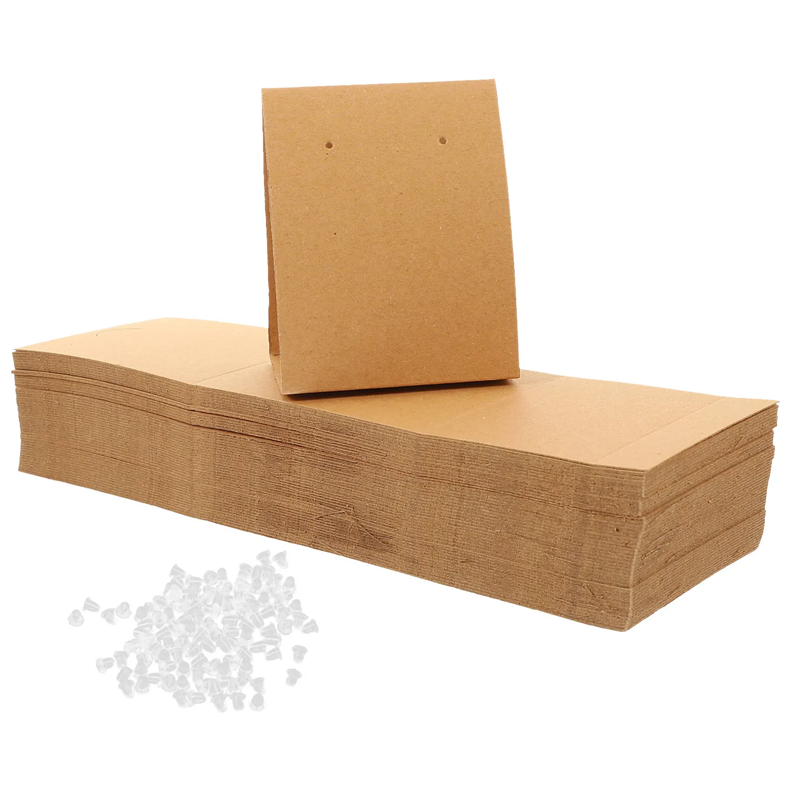 100Pcs Earring Display Cards Kraft Paper Multipurpose Jewelry Holder Cards Suitable for Earrings Ear Studs Necklaces Jewelry