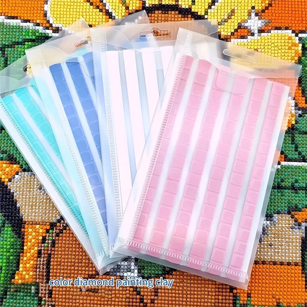 HOMFUN 96pcs Clay Glue Mud New Diamond Painting Tools, 5D Embroidery DIY Cross Stitch, Point Drill Nail Reusable Good Adhesion - Image 3