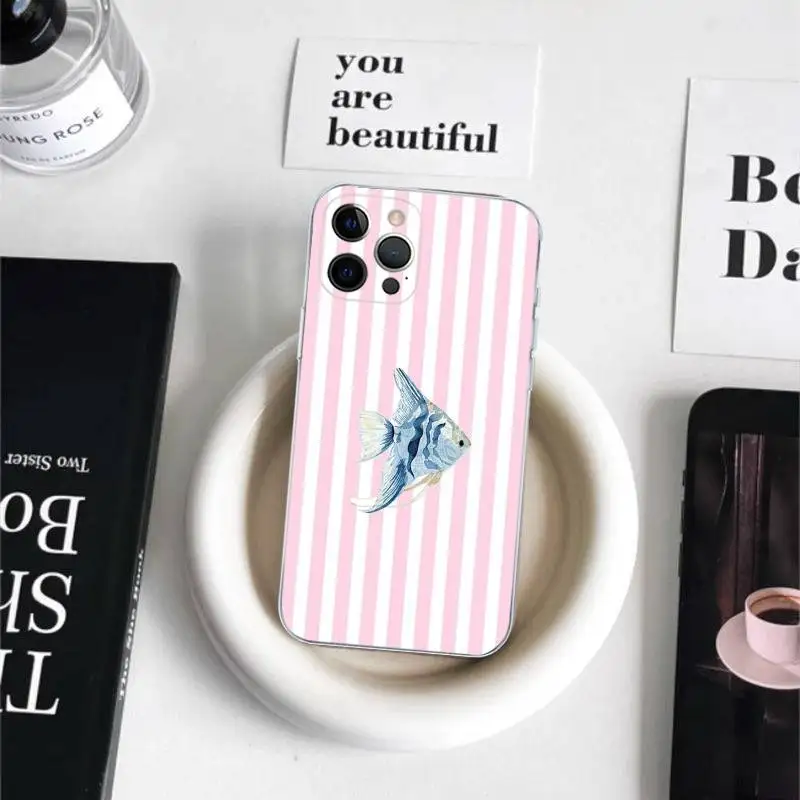 海洋生物、カニ、ロブスター iPhone 16 15 8 7 6 6S Plus X SE XR XS 14 11 12 13 Mini Pro Max用スマホケース