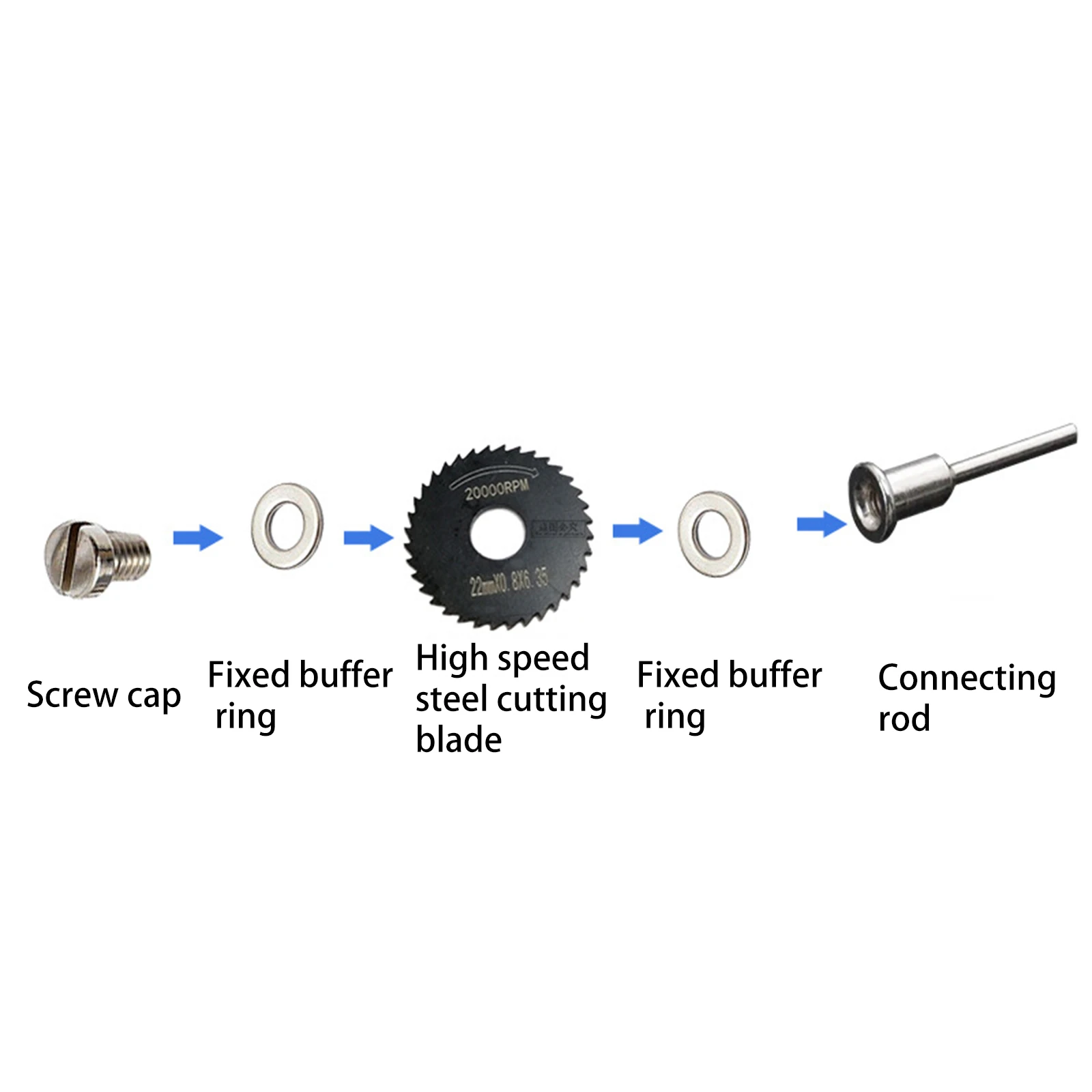 Amoladora eléctrica de acero de alta velocidad, hoja de corte, taladro manual, sierra Circular, seis juegos de cuchillas pequeñas, carpintería, Metal