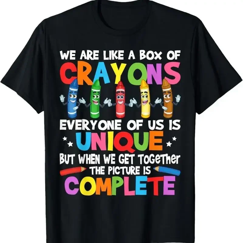 Funny Teacher We Are Like a Box of Crayons T Shirt