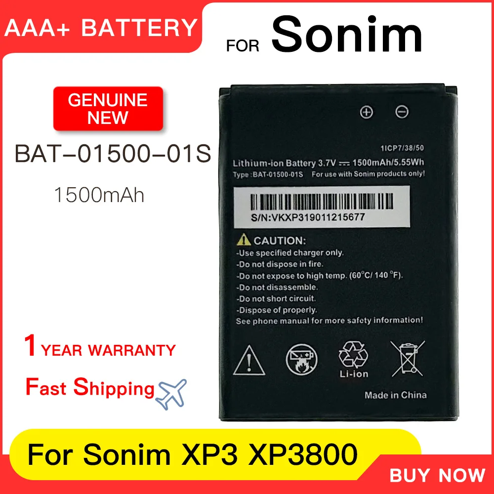 

Genuine New Replacement BAT-01500-01S for Sonim XP3 XP3800 Mobile Phone Battery 1500mAh Batteria Batteries +Fast shipping