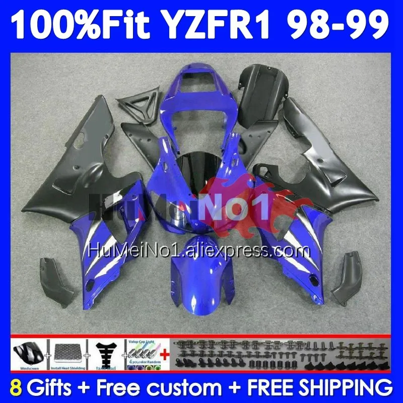 

Injection Body For YAMAHA YZF R 1 1000 CC YZF R1 YZF1000 363No.22 YZFR1 98 Blue black 99 YZF-1000 YZF-R1 1998 1999 OEM Fairing