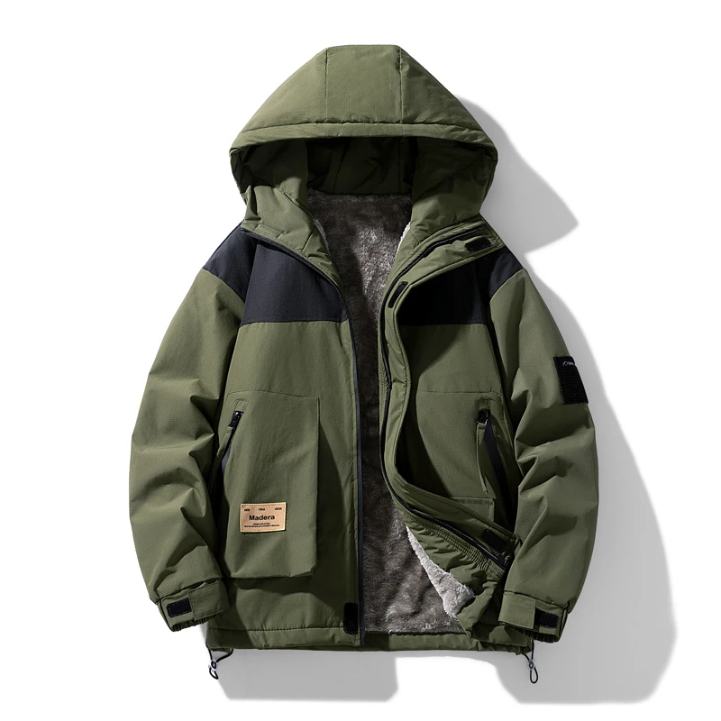 

Outdoor Cycling Jacket Men's Windbreaker Warm Cotton-padded Jacket Men's Windproof Hooded Cotton-padded Jacket Autumn Winter