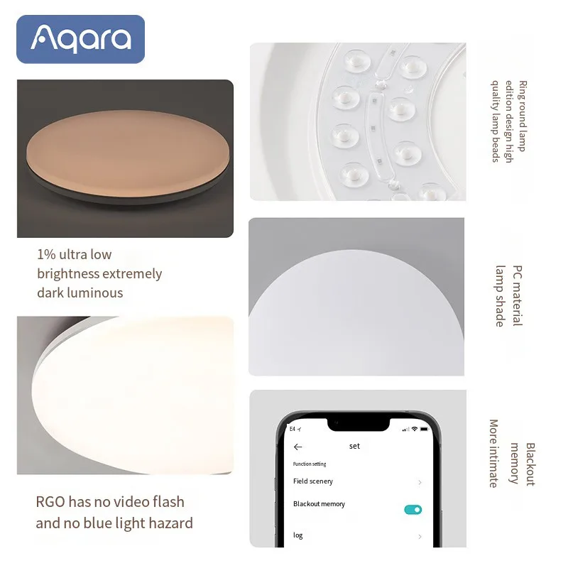 Aqara L1 Plafoniera intelligente Zigbee Lampada a temperatura di colore regolabile Luce di collegamento intelligente Funziona con l'APP Homekit Mi Home