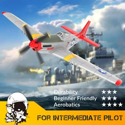 Volantex RC Plane, 4-CH P-51D Mustang RC Airplane,3 Flight Modes,One-Key Aerobatic, RTF Ideal Park Flyer, Suitable for Gifts