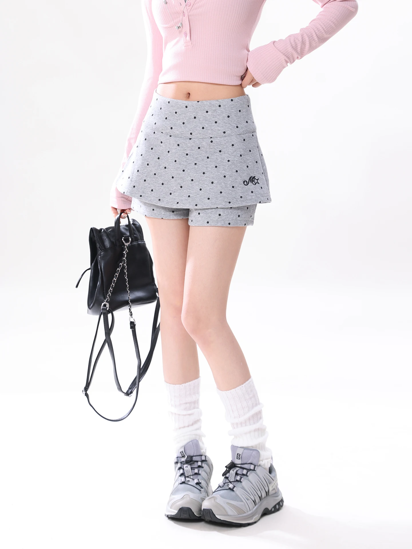 

Юбка-трапеция Pure Desire Sweet Spotted с высокой талией, хлопковая, с принтом, мягкая, удобная, весна 2026, с защитой от просвечивания