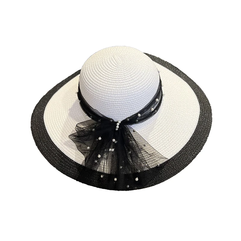New Straw Hat Women's Summer Outing Big Brim Sun-proof Sun-proof Hat Versatile Fashion Straw Beach Sun Hat Tide