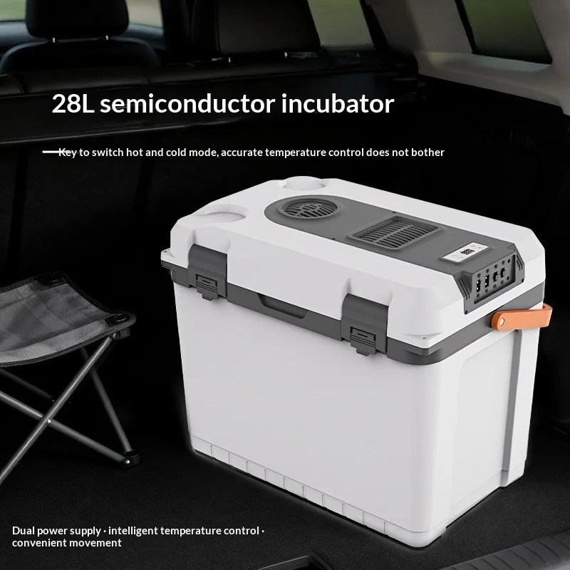

28L Thermoelectric Portable Fridge 12V 24V Car Home Apartment Dorm Cooler Food Storage Temperature Control Ice Box Camping