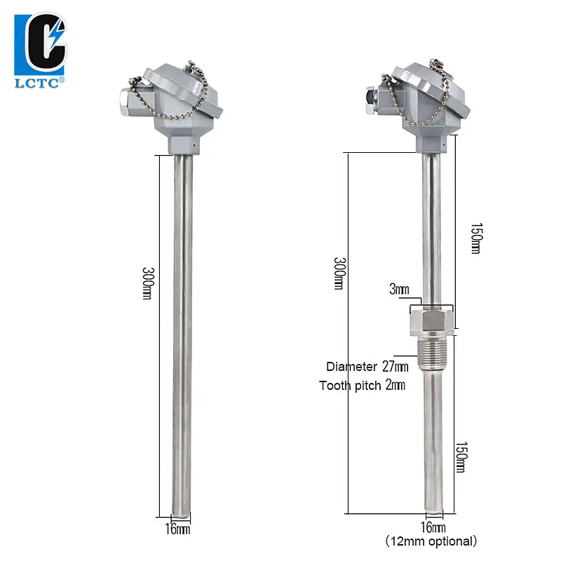 Armored Stainless Steel K Type Furnace Thermocouple WRN-130/230 High Temperature Temperature Probe Sensor